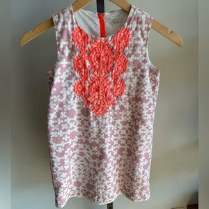 CREWCUTS Shift Dress Girls Embroidered Lined Classic J.Crew Sundress Size 8 Pink